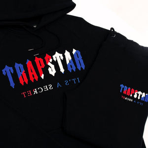 Mens Black/white/Blue/Red Chenille Decoded Hooded Tracksuit "TStar"
